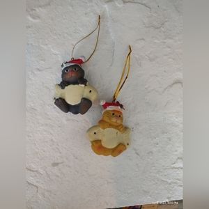 Orange & Gray Cat Ornaments